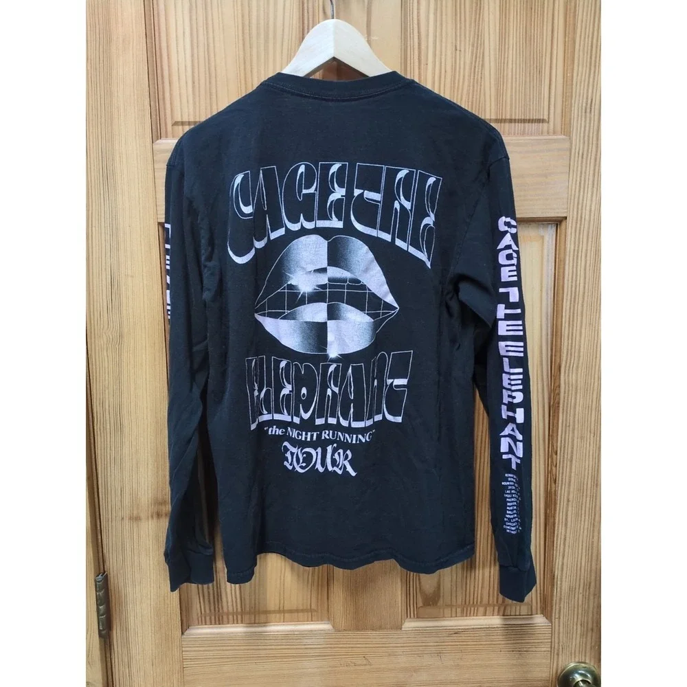 Cage the Elephant Sz M The Night Running Tour Shirt Pink/Black Matt Shultz 🖤 🩷